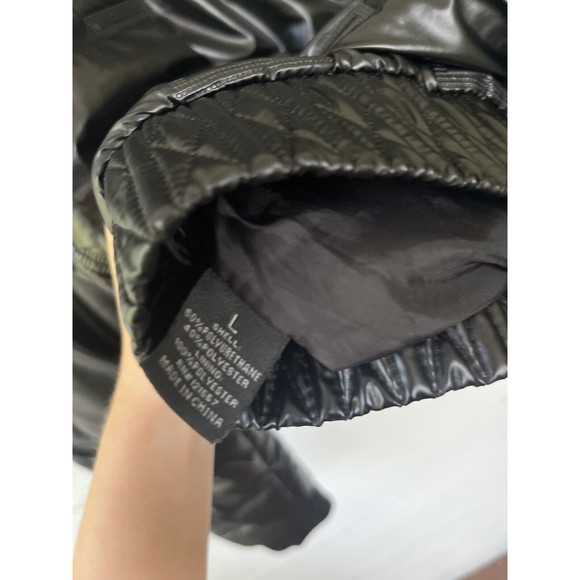 Fried Denim NYC New York Black Puffer Winter Bomber Snap Button Jacket Large - Picture 6 of 9